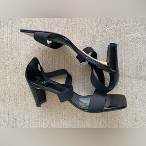 Stuart Weitzman Black Strappy Block Heel, Size 8B